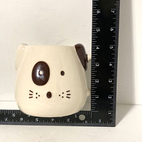 WORLD MARKET 3D Brown Puppy Spotted Eye Dog Coffee Mug 22 oz - Picture 7 of 9